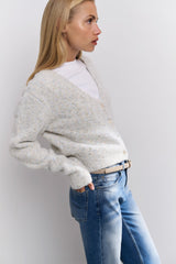 BOUCLE WITH COLOR NAPS CARDIGAN