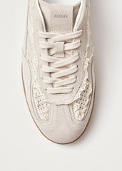 CROCHET CREAM LEATHER SNEAKERS