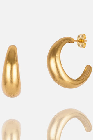 Gold Moon Hoop Earrings