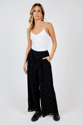 DUSK VELVET LACE WIDE LEG PANTS