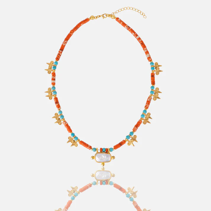 Sofia Halite Turquoise Beaded Necklace