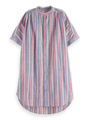 STRIPED OVERSIZED BEACH SHIRT DRESS