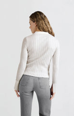 RIB CARDIGAN WITH CONTRAST DETAILS