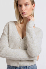 BOUCLE WITH COLOR NAPS CARDIGAN